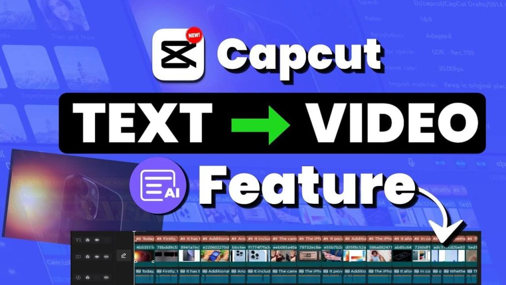 AI text to video feature of the capcut